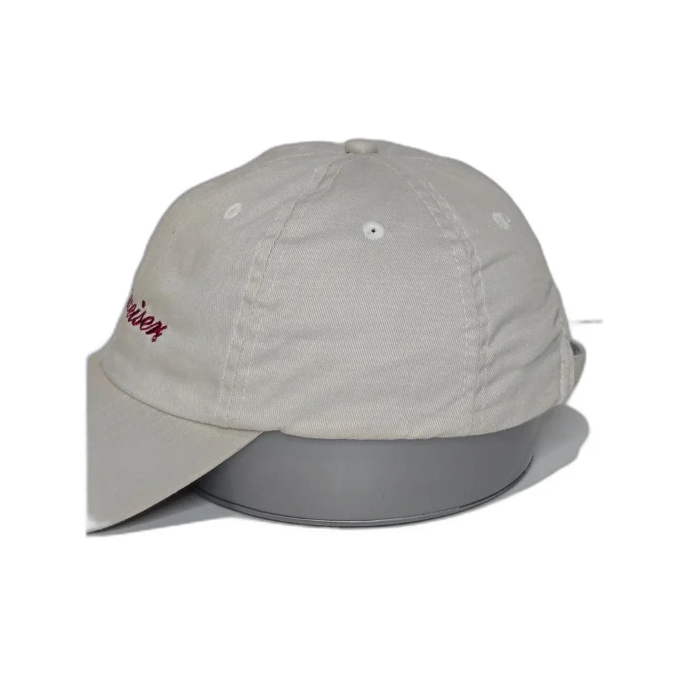 Budweiser Official Product Script Logo Dad Hat | Men's Strapback | Stone